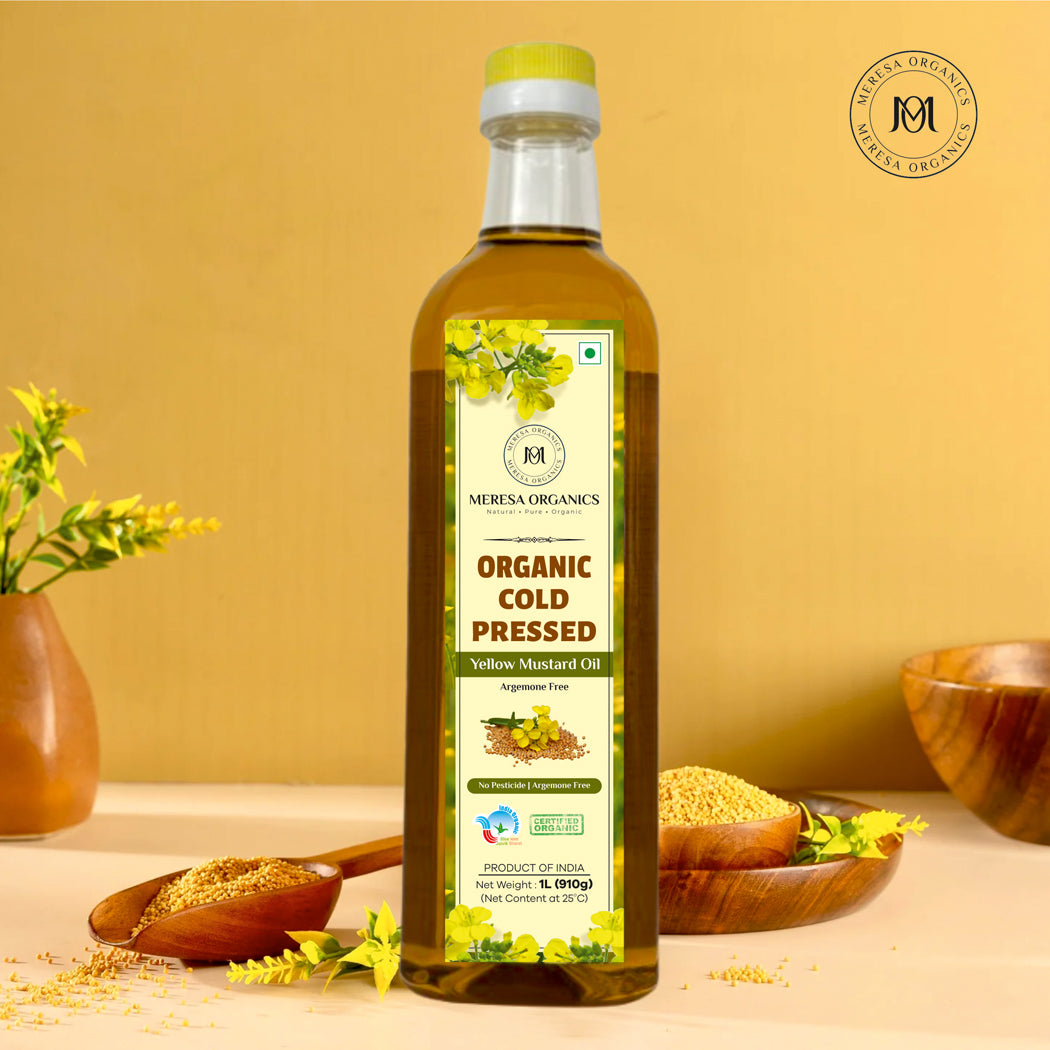 Organic Yellow Mustard Oil 1 Ltr - Cold Pressed