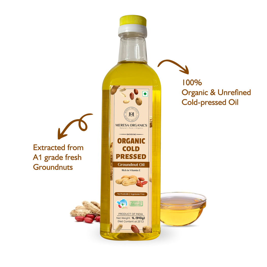 Organic Groundnut Oil 1 Ltr - Cold Pressed